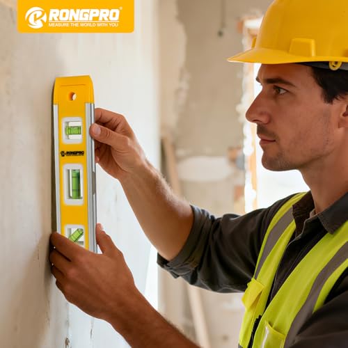9 Inch Torpedo Level, Magnetic Box Level with 45°/90°/180° Bubbles, Shock Resistant Bubble Level Tool for Measuring - size: 1 PCS