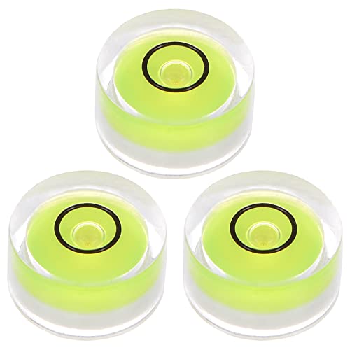HARFINGTON 3pcs Round Bubble Level 12x6mm Mini Circular Bullseye Spirit Levels for Leveling Camera Tripod Telescope Workshop Turntable Pictures Frame, Lime - color: Lime (Black Circle), size: 12x6mm