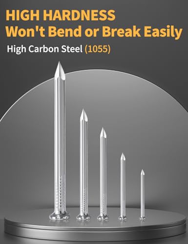 Concrete Nails Masonry Nails for Hanging Pictures Assortment Kit - size: Assorted Sizes (3/4 to 2 Inch)