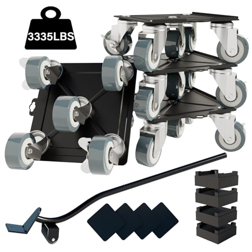 Furniture-Movers-with-Wheels-Dollies,Furniture Dolly 360°Rotatable and Lockable,Furniture Sliders with 5 Wheels Rubber Silent Furniture Lifter Tool Set,3300 lbs Load Capacity,6.3"×6.3" Grey - color: Furniture Mover Grey