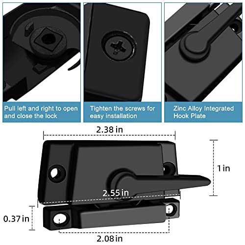 Window Sash Lock Black Security Sliding Window Locks & Sash Locks ZUONAI 2 Pack Cam Sash Locks for Double Hung Window Latch Lock Security Vinyl Window Sash Lock and Keeper Replacement Parts & Hardware - color: Black