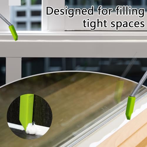 Silicone Caulking Tool Kit - Professional Sealant Finishing Tools for Tight Areas, Bathroom, Kitchen, Window, Sink & Floor - Caulk Smoother, Applicator & Scraper (Green)