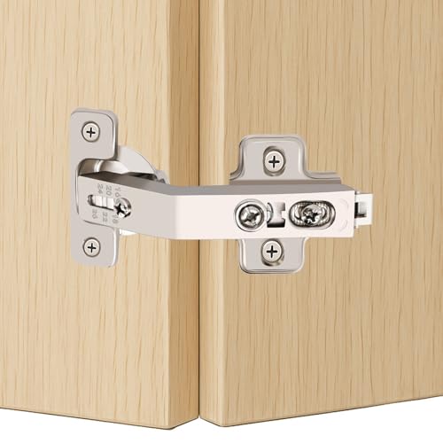 2 Pack 135° Lazy Susan Cabinet Hinge,Full Overlay Concealed Hinge for Corner Kitchen Cabinet Replacement Hardware,Clip on Plate,Cupboard Folded, Folden Door,Closets-Plated Nickel Finish (135 Degree) - size: 135 Degree