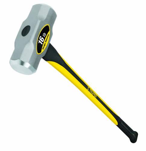 Truper 30933 16-Pound Sledge Hammer, Fiberglass Handle with Rubber Grip, 36-Inch - size: 16 lb, style: Fiberglass