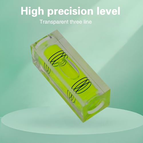 High precision mini level bubble, double line small bubble, three line flat ball, household level ruler can be turned 180 degrees (Non-magnetic, 44 * 15 * 15mm（4PCS)) - size: 44*15*15mm（4PCS)