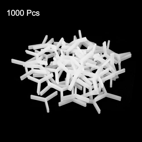 uxcell 1000Pcs Wall Floor Tile Plastic Y Type Spacers Tiling Tools 1.5mm 1/16 Inch Hexagon Tile Spacers for Ceramic Tiles Installation, White (Pack of 2) - size: 20.5x18x2mm/0.81"x0.71"x0.08"(L*W*H) (Pack of 2)