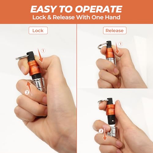 1/4" Socket Holder Keychain 5PCS Set,Drive Quick-Release & Lock Organizer - size: 5PCS-1/4'