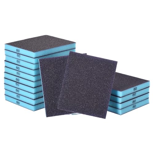 16Pcs 60Grit Double-Sided Sanding Sponges, Washable & Reusable - size: 60Grit