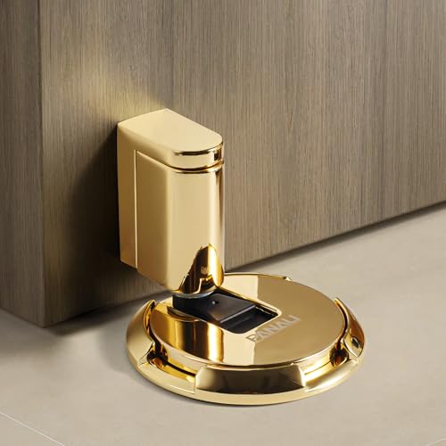PANALI Magnetic Door Stopper, Windproof Door Stop, 1 Pack - color: Bright Gold