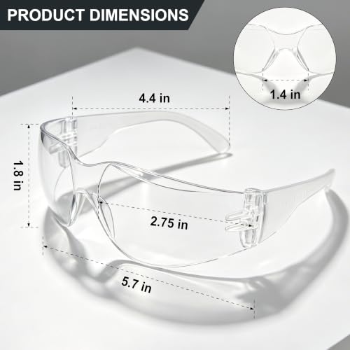 30 Pack Clear Safety Glasses, Impact Resistant Protective Eyewear Bulk for Men Women Work Construction Lab