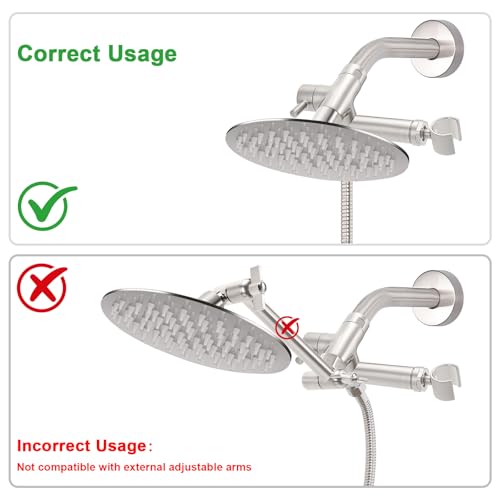 NearMoon Solid Brass Shower Arm Diverter with Handheld Mount, G1/2 3-Way Diverter Valve with Holder Bathroom Universal System Replacement Part for Hand and Fixed Shower Head (Brushed Nickel) - color: Brushed Nickel