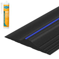 ToLanbbt 10Ft/3.05M Universal Garage Threshold Seal Strip with 300ml Black Sealant/Adhesive, Garage Door Bottom Weatherproof Strip Rubber DIY Weather Stripping Replacement (Black-Blue Line) - color: Black+Blue, size: 10 Ft (incl. 1 adhesive)