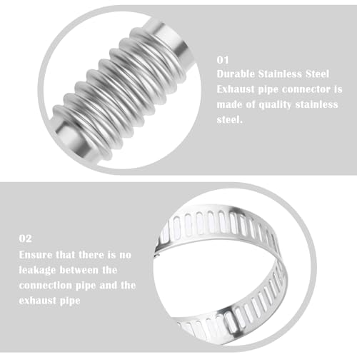 Universal Car Accessories Exhaust Connector Kit - Elbow/Straight Pipe Exhaust Flex Pipe for Diesel Air Heater