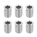 MECCANIXITY 6Pcs Threaded Inserts Nuts, M6x17mm Hex Socket Drive Nut Inserts for Wood - 304 Stainless Steel Screws Furniture Screw in Nuts Bolt Fastener Connector Wood - size: M6x17mm