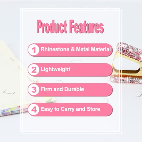 MultiBey Bling Acrylic Staple Remover with Metal Jaws, Pink - color: Pink