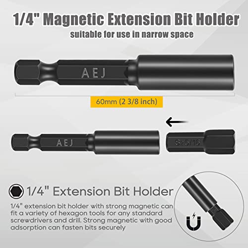 AEJ 49-Pack Screwdriver Bit Set, Hex Bit Set, Hex Head Drill Bits Set