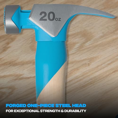 OX 20 oz Framing Hammer, Milled Face Claw Hammer, Martillos de Construccion - style: 20-oz Hammer + Grip