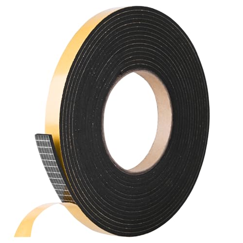 Self Adhesive Foam Tape Weatherstrip 1/2in x 1/8in x 26Ft High Density Foam Insulation Strips Foam Seal Weather Stripping with Strong Adhesive for Door and Window Sound Isolation Soundproofing - size: 1/2in x 1/8in x 26Ft