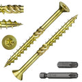 Wensilon 5/16 * 4" Yellow Zinc Deck Screws, (39pcs) 2 lbs.Exterior Wood Screws, Bronze, Star Bit - color: Yellow, size: 5/16*4"