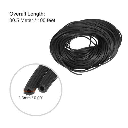 uxcell Screen Spline, 0.09"x100FT Round Window Screen Repair Retainer Spline for Door Window Screens Replacement, Black - size: 0.09" x 100ft