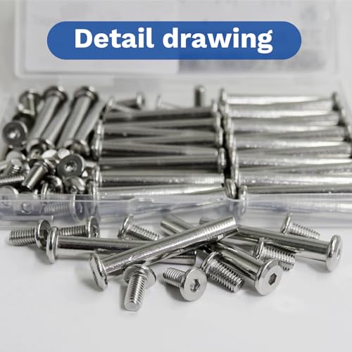 30 Sets M5 x 40mm Stainless Steel Furniture Joint Connector Bolts - size: M5 x 40-30 Sets