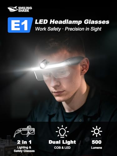Smiling Shark E1 Glasses Headlamp Rechargeable Safety Glasses Lights