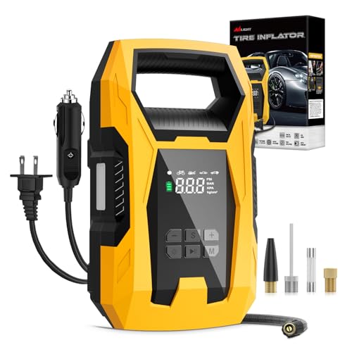 Nilight AC/DC Tire Inflator 110V/12V 150PSI Auto Shutoff Dual Power Supply - color: Ac/DC Tire Inflator