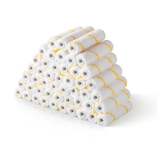 VOOMEY 4 Inch Paint Roller Covers, 1/3" Nap Mini Rollers 48PCS - size: 4 inch 48pcs