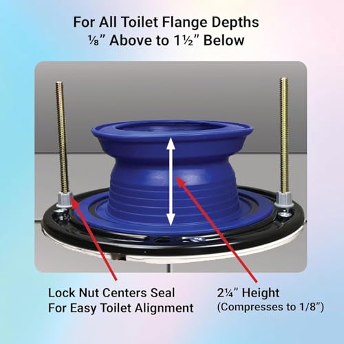 One N Done Toilet Flange Repair Kit - Toilet Kit For Low or Broken Toilet Flange. Toilet Wax Ring Replacement Kit W/Toilet Flange Extender Kit. No Wax Ring For Toilet Bowl Or Toilet Seal Required (1)