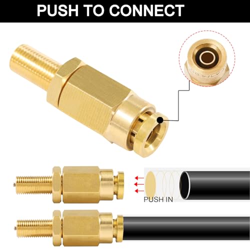 1/4" Inflation Schrader Valve with Push to Connect for 1/4" OD Air Line Tubing and Air Spring Suspension for Semi Truck Trailer Tractor (2PCS 1/4" Inflation Schrader Valve) - size: 2PCS 1/4" Inflation Schrader Valve