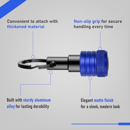 Enhanced Non-Slip Bit Holder Key Chain 6pc, Drill Bit Holder for 1/4 Inch Hex Shank Bits, Bit Holders for Impact Driver Drill Bit Extension, Screwdriver Bit Holder, Quick Change & Easy Access, Blue - color: Blue
