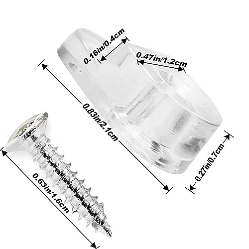 20 Pack 0.83 x 0.47 Inch Glass Retainer Clips, Boat Hatch Screen Clips，Plastic, Clear, with Screws for Fixing Window Screen Door Mirror - style: B