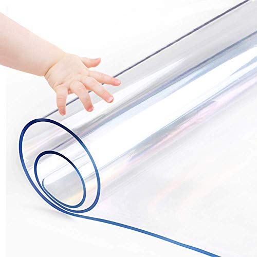 Clear Dining Room Table Protector Wood Wooden Furniture Desk Top Protective Mat Plastic Tablecloth Wipeable Vinyl PVC Waterproof Rectangle Coffee End Side Office Desk Table Pads Non Slip 38 X 72 Inch - color: Upgraded Clear 1.5mm, size: 38" x 72"(Rectangu