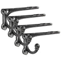 Cast Iron Shelf Brackets 4 Inch, 4 Pack Black Rustic Shelf Brackets with Hooks，Heavy Duty Floating Brackets Wall Mounted, Decorative Brackets for Wood Shelves - size: 4 Pack 4'' Bracket