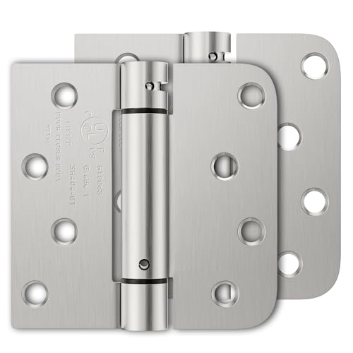 Luxbaro 2 Pack Spring Hinges Self Closing 4 Inch, Self Closing Door Hinges - color: Brushed Nickel-square&5/8'', size: 4" 2 Pack