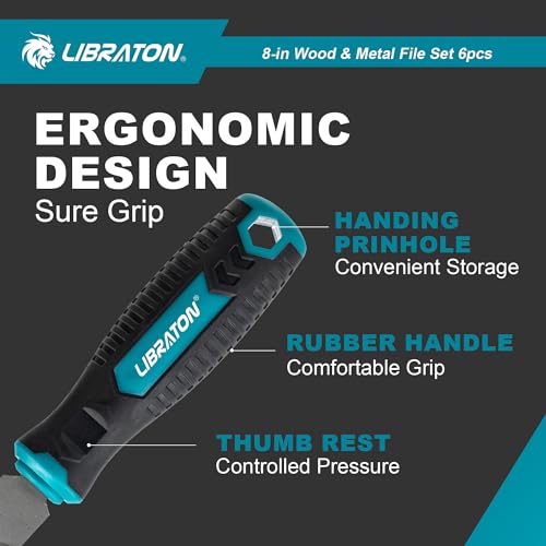 LIBRATON 6PCS Metal File Set, Metal Files, Metal Files for Steel - style: Metal File-6PCS