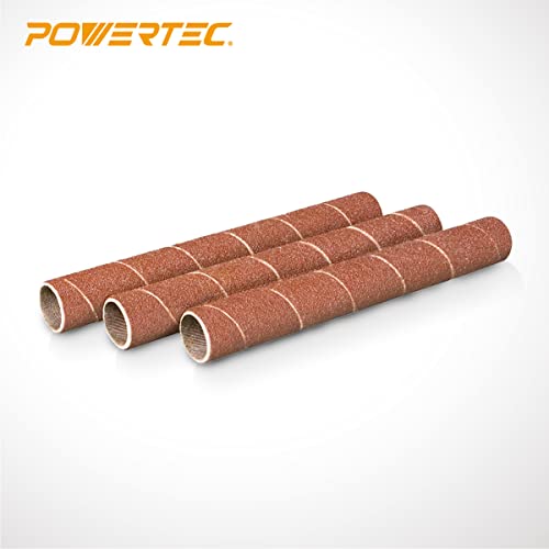 POWERTEC 11210-P2 4.5 Inch Sanding Sleeves for Spindle Sander, 120 Grit, Aluminum Oxide Sandpaper Diameter 1/2 Inch – 6 Pack - style: 4-1/2" x 1/2" 120 Grit Sanding Sleeves (6pk)