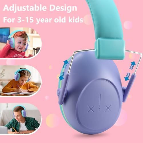 ProCase Kids Noise Cancelling Headphones Ear Hearing Protection, Purple - color: Purple