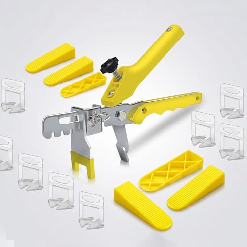 Tile Leveling System with Tile Plier, 1000 Pieces 1/16" Tile Leveler spacers and 210pcs Reusable Tile Wedges for Professional Ceramic Stone Installation - size: 1211pcs 1.5mm Tile Leveling System
