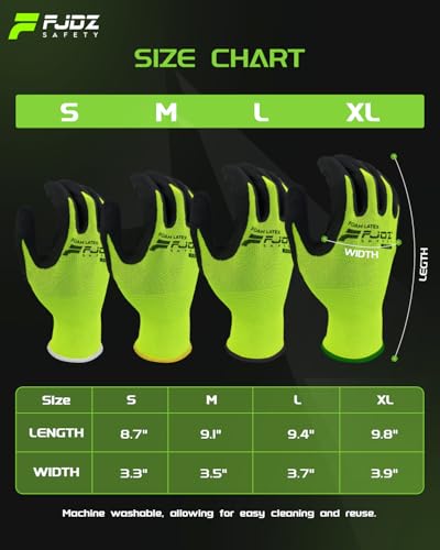 Foam Latex Coated Work Gloves for Men Women - size: Large