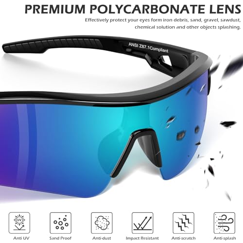 OXG Work Safety Glasses for Men Women, ANSI Z87.1 UV Protection - color: Multicolor