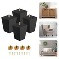 Yes4All 4 Inches Square Black Solid Wood Furniture Legs Set of 4, Heavy Duty 800 Lbs Capacity Furniture Legs with Leveler, Replacement Legs for Furniture, Couch, Sofa, Dresser, Ottoman - color: Square Black, size: 4 inch