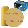S SATC Premium Gold Sandpaper 6 Inch 100 PCS Sanding Discs 320 Grit Self Adhesive Stickyback Sandpaper Roll Aluminum Oxide PSA Sandpaper Discs for Wood, Metal, and Car Paint - style: 320 Grit
