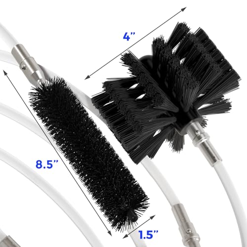 Holikme 32 Feet Dryer Vent Cleaner Kit, Upgrade Flexible Lint Brush with Drill Attachment, Extends Up to 32 Feet for Easy Cleaning,Use with or Without a Power Drill - size: 32feet