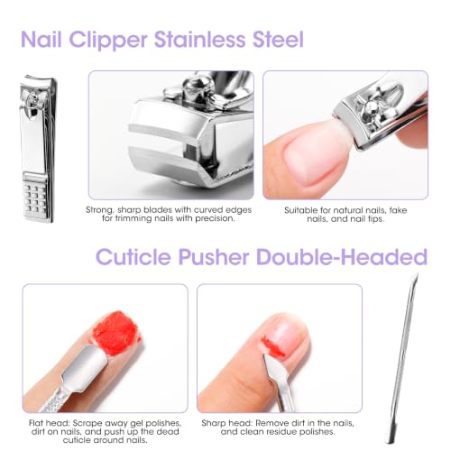Gellen Nail Care Kit with 10PCS Manicure Tools: Nail Strengthener Lavender - color: Lavender Scent