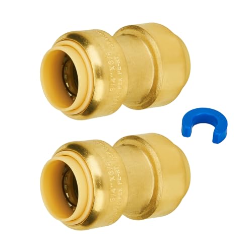 SUNGATOR Straight Coupling, 3/4-Inch Push Fit PEX Fittings, Brass, 2-Pack - color: Brass Coupling, 2 Pack, size: 3/4 Inch