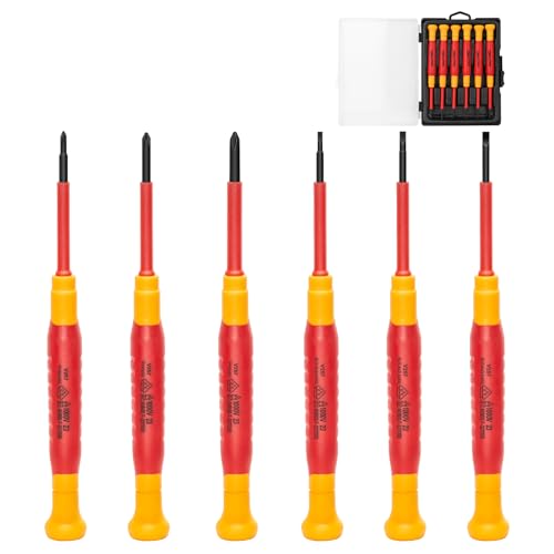 HAUTMEC 6PC Small Precision Screwdriver Set 1000V Insulated Screwdriver Set - color: Precision Screwdriver