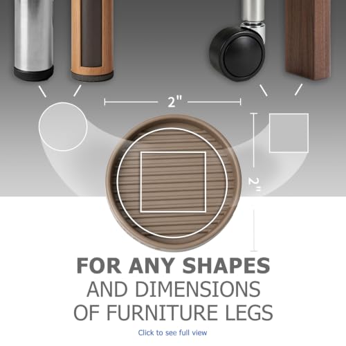 Yelanon Furniture Coasters 8 Pcs 2" Round Brown Caster Cups for Hardwood - size: 8pcs 2" Round Brown