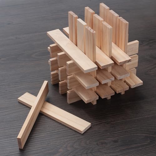 Wood Strips Slats Wooden Dowels for Crafts 1/4" × 1" × 6", 30 PCS Wood Trim Flat Lumber Boards Square Dowel Rods Wooden Sticks for Crafting, Woodworking, Model Making - size: 1/4x1x6 in - 30PCS