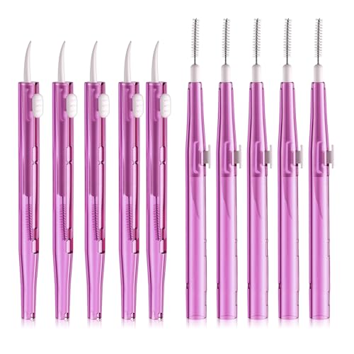 10Pcs Cell Phone Cleaning Kit, Dual Head Anti-Clogging Nylon Brushes Hook Cleaner, Multifunction Mini Cleaning Kits for 16 17 Pro Max Charging Port, Speaker, Earphone, Tablet, Camera, Keyboard, Purple